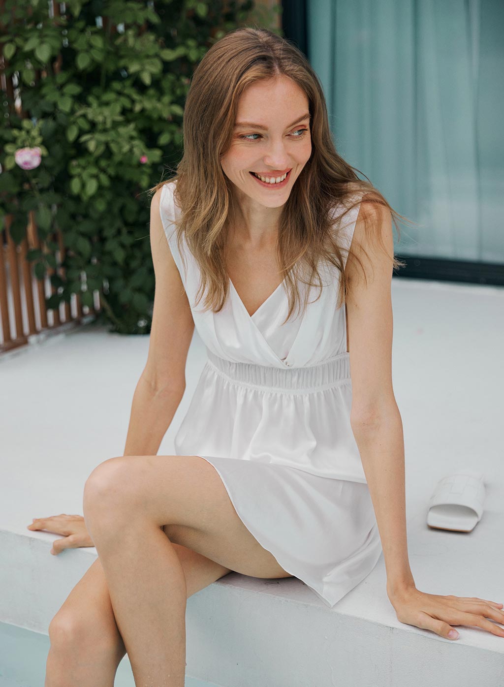 Silk Satin Mini Dress