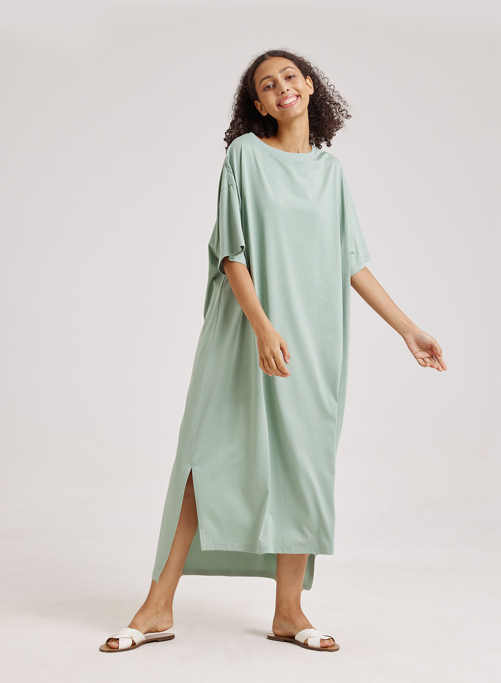 Maxi Side Slit Tee Dress