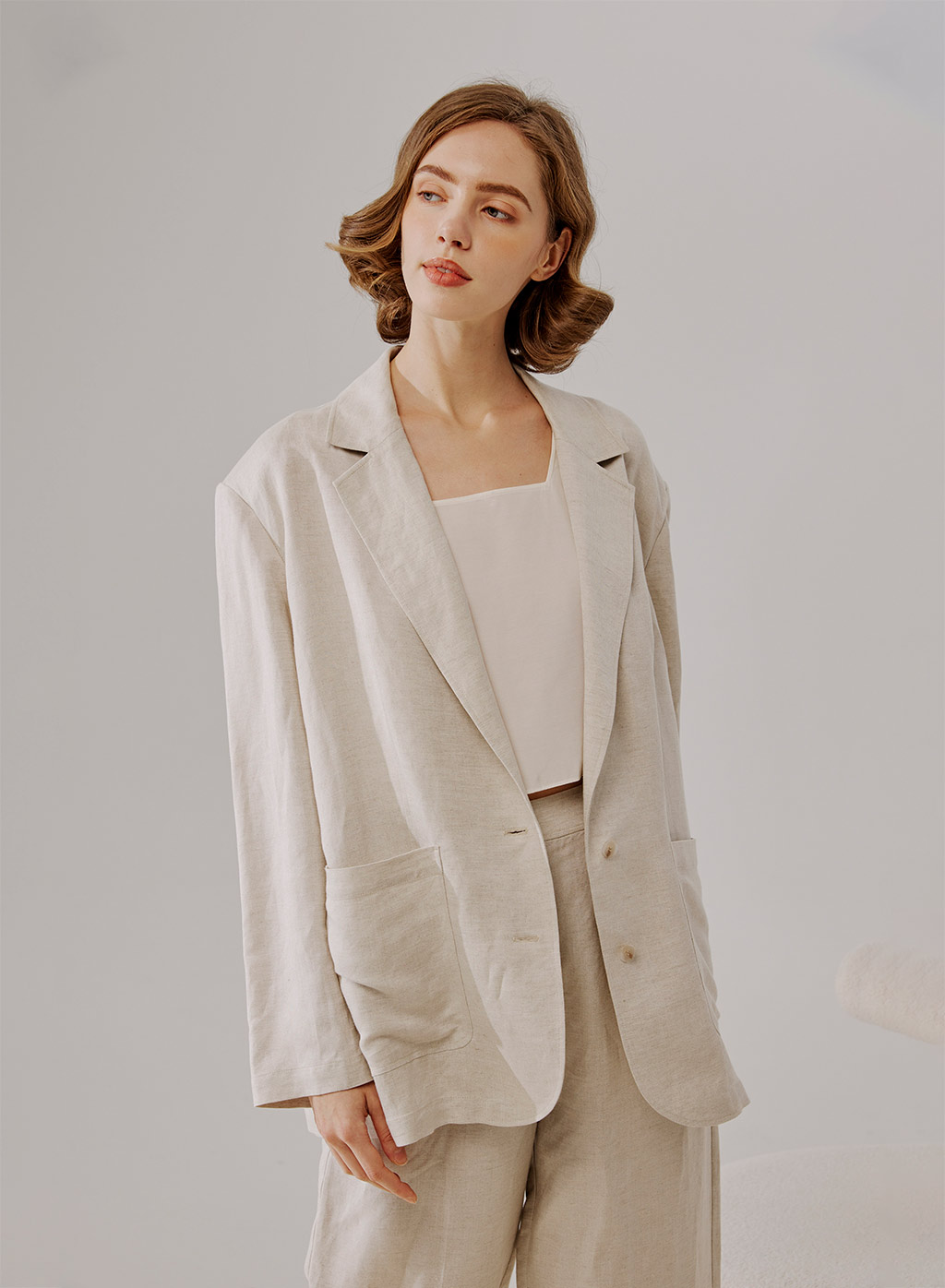 Notch Lapel Blazer with Pockets