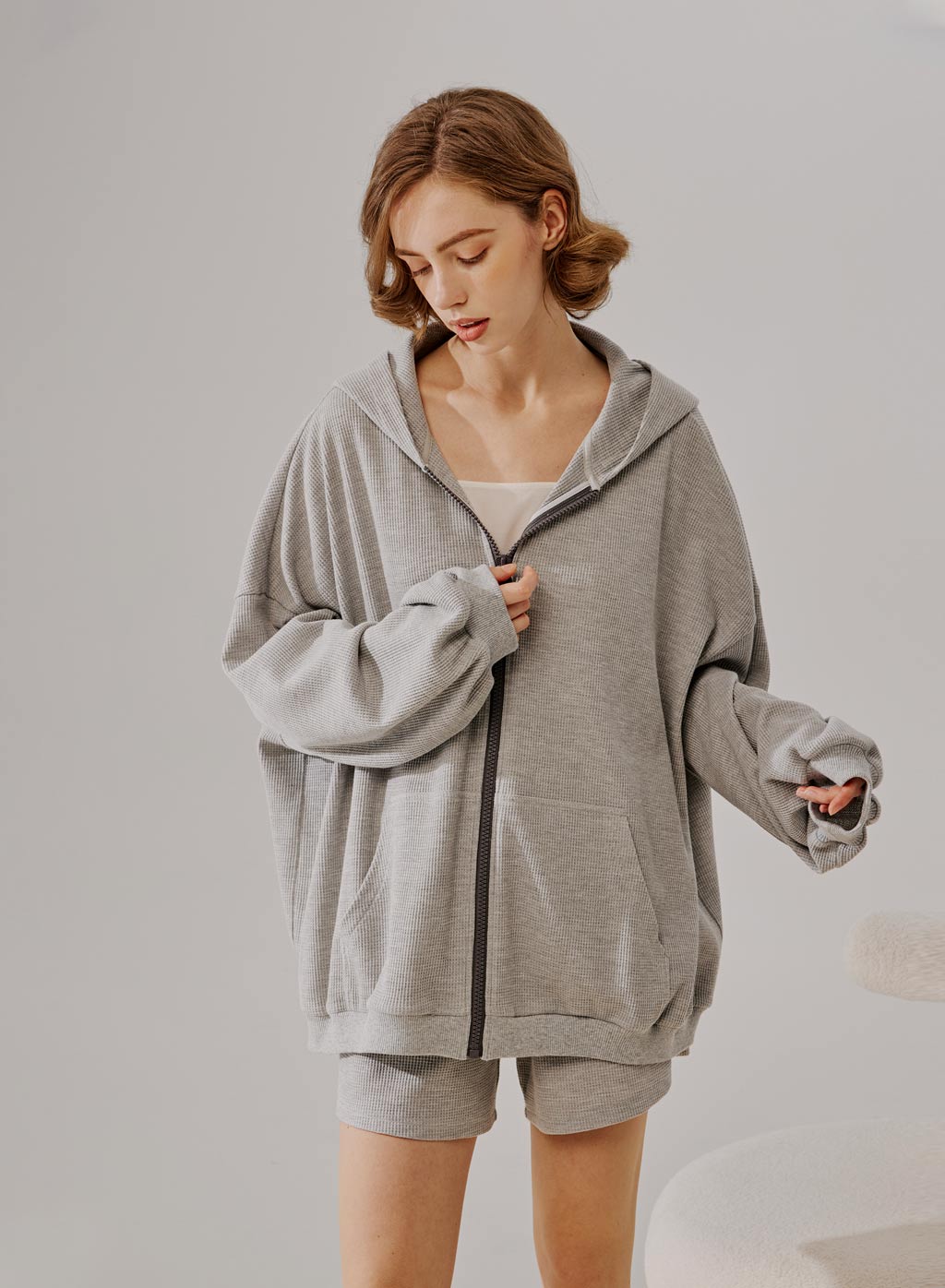 Oversized Zip Up Sweatshirt