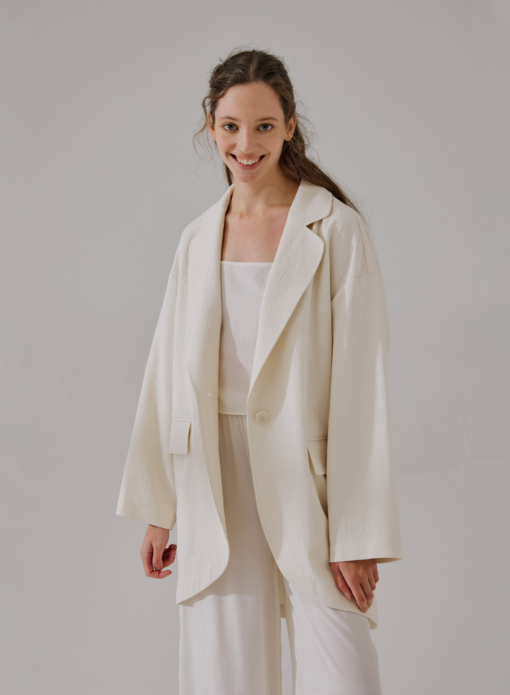 Notched Lapel Single-Breasted Blazer